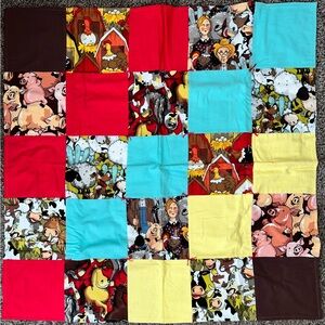 Colorful Farm Animal Patchwork Quilt